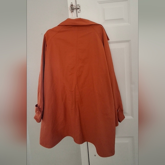 French Coat Vintage Wool Women’s Burnt Orange Large Pockets long - Picture 3 of 8